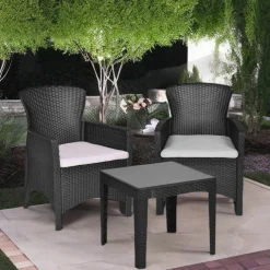 Nilkamal Breeze 3 Piece Patio Set Charcoal