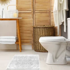 Noodle White Soft Touch Non-Slip Bath Mat
