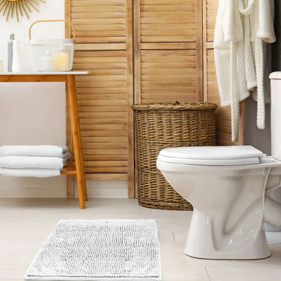 Noodle White Soft Touch Non-Slip Bath Mat
