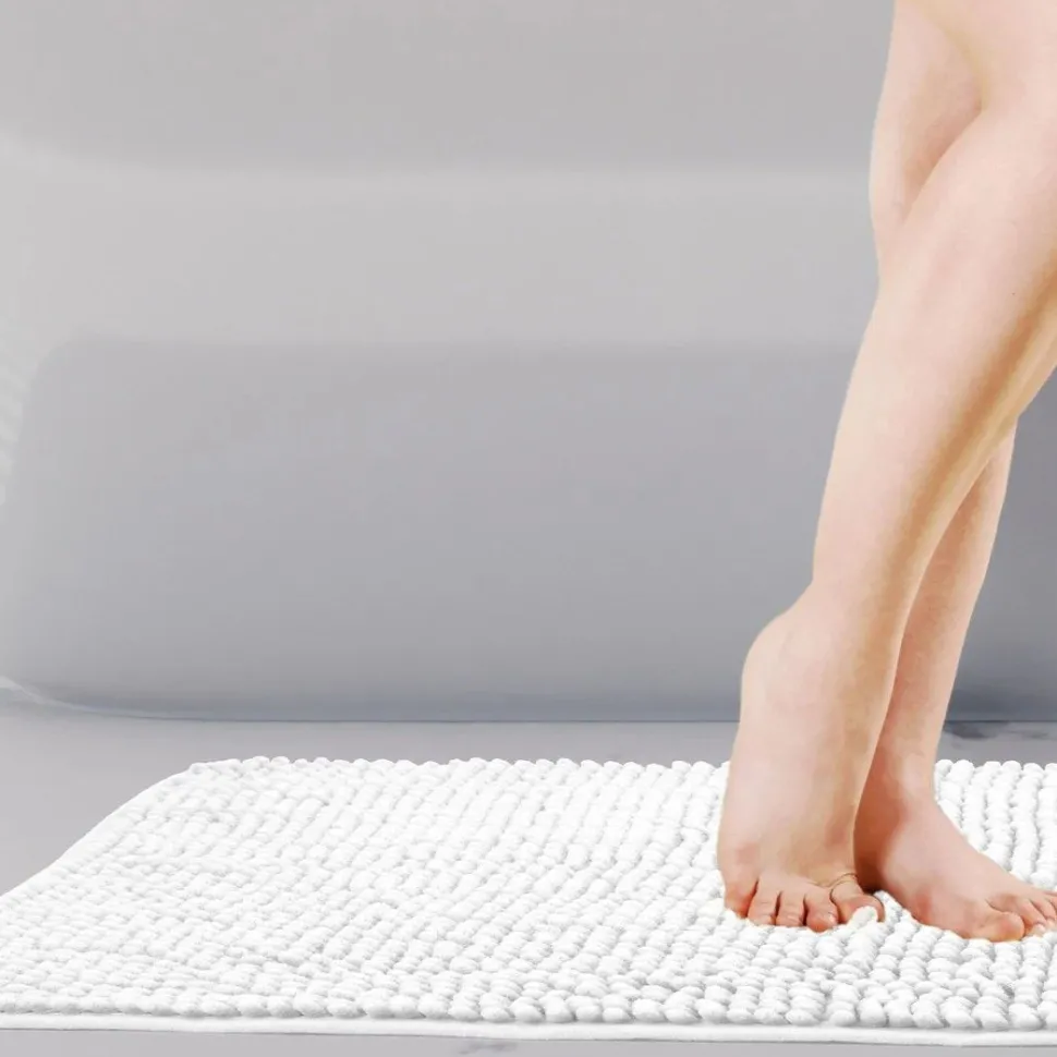 Noodle White Soft Touch Non-Slip Bath Mat