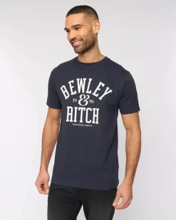 Nuford 100% Cotton T-Shirt Navy by Bewley & Ritch