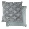 Nyla Soft Plush Cross Hatched Silver Cushion Cover