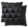 Nyla Soft Plush Triangle Black Cushion Cover