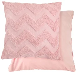 Nyla Soft Plush Zig Zag Blush Cushion Cover