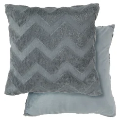 Nyla Soft Plush Zig Zag Charcoal Cushion Cover