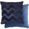 Nyla Soft Plush Zig Zag Navy Cushion Cover