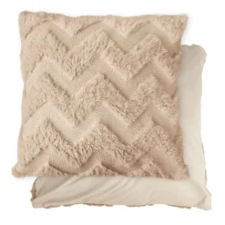 Nyla Soft Plush Zig Zag Taupe Cushion Cover