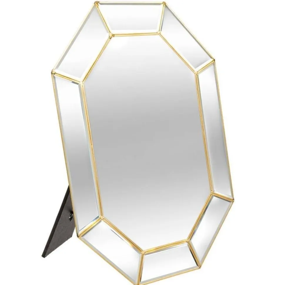 Octagonal Gold Mirror 45x43cm