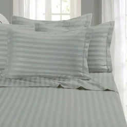 Oxford Stripe Pillowcase Pairs Silver