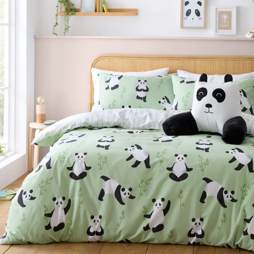 Panda Paws Duvet Set Green by Catherine Lansfield