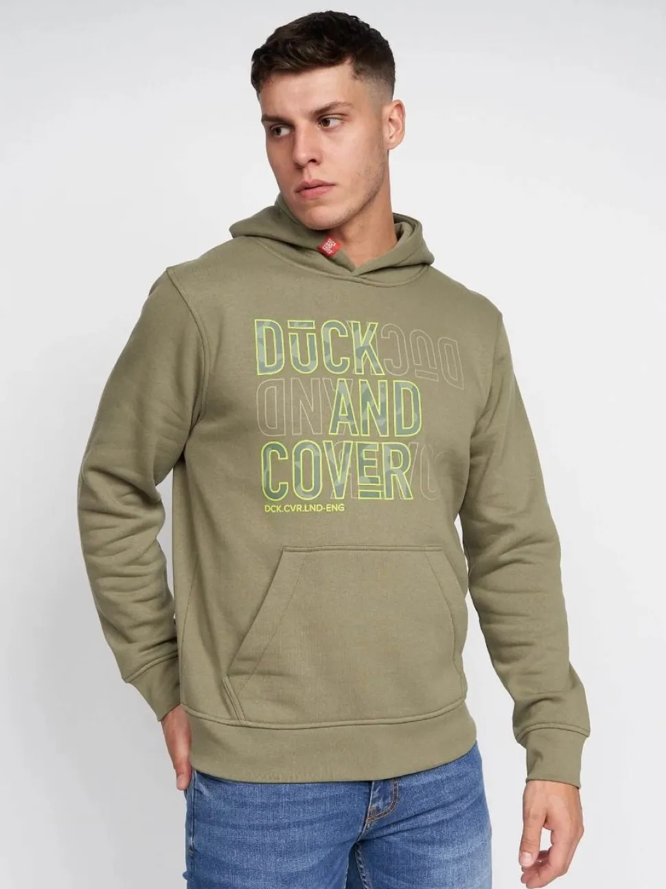 Pecklar Men's Hoodie Olive by Duck & Cover