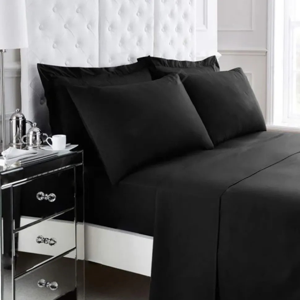 Percale Fitted Sheet Black by Gaveno Cavailia