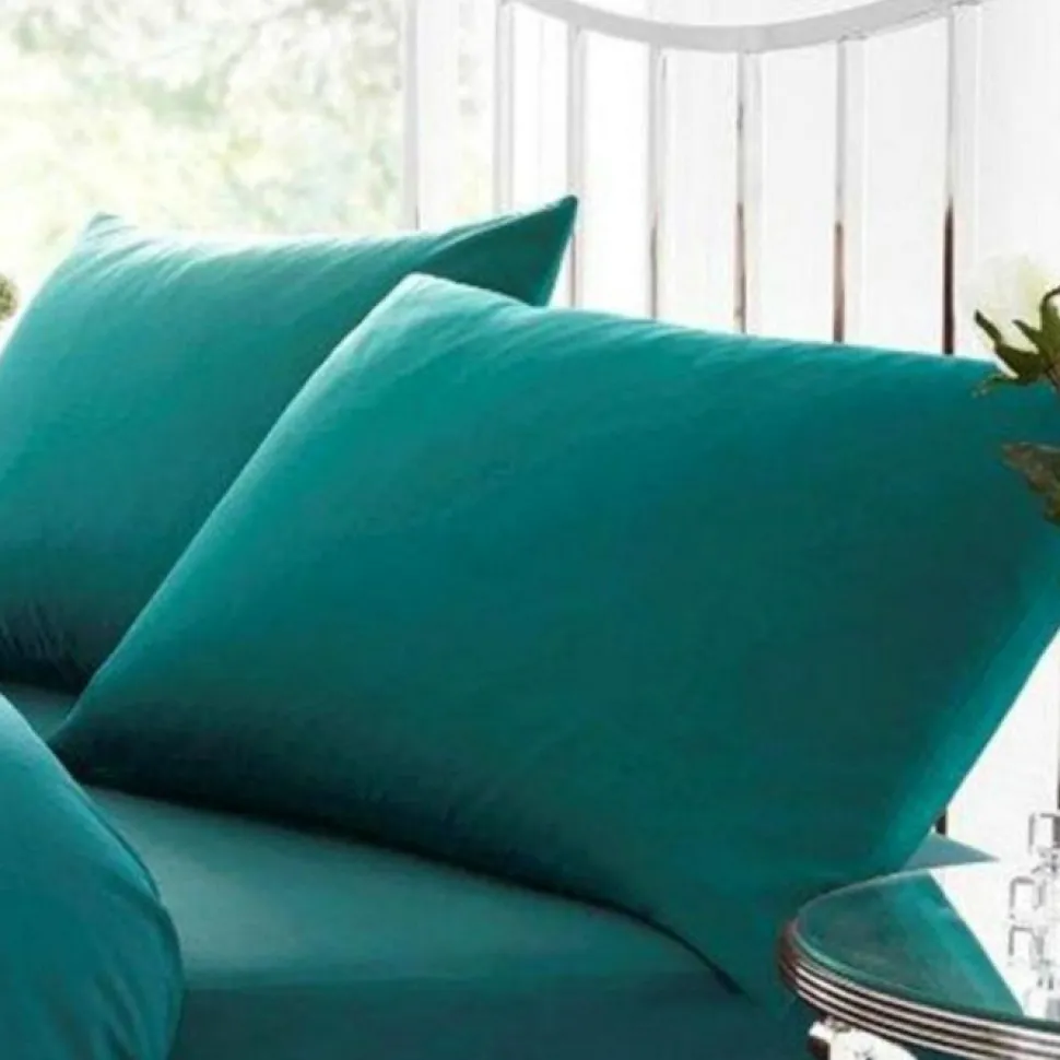 Percale Pillowcase Pair Teal by Gaveno Cavailia
