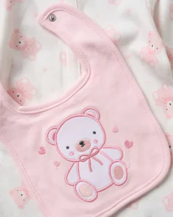 8-Piece Pink Teddy Bear All-in-One Baby Gift Set
