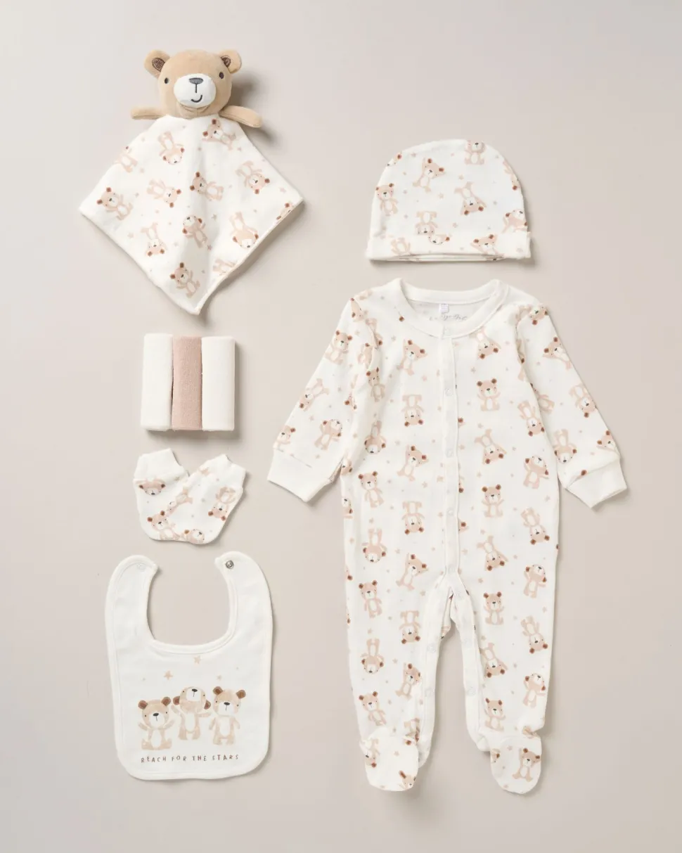 8-Piece Teddy Bear All-in-One Baby Gift Set