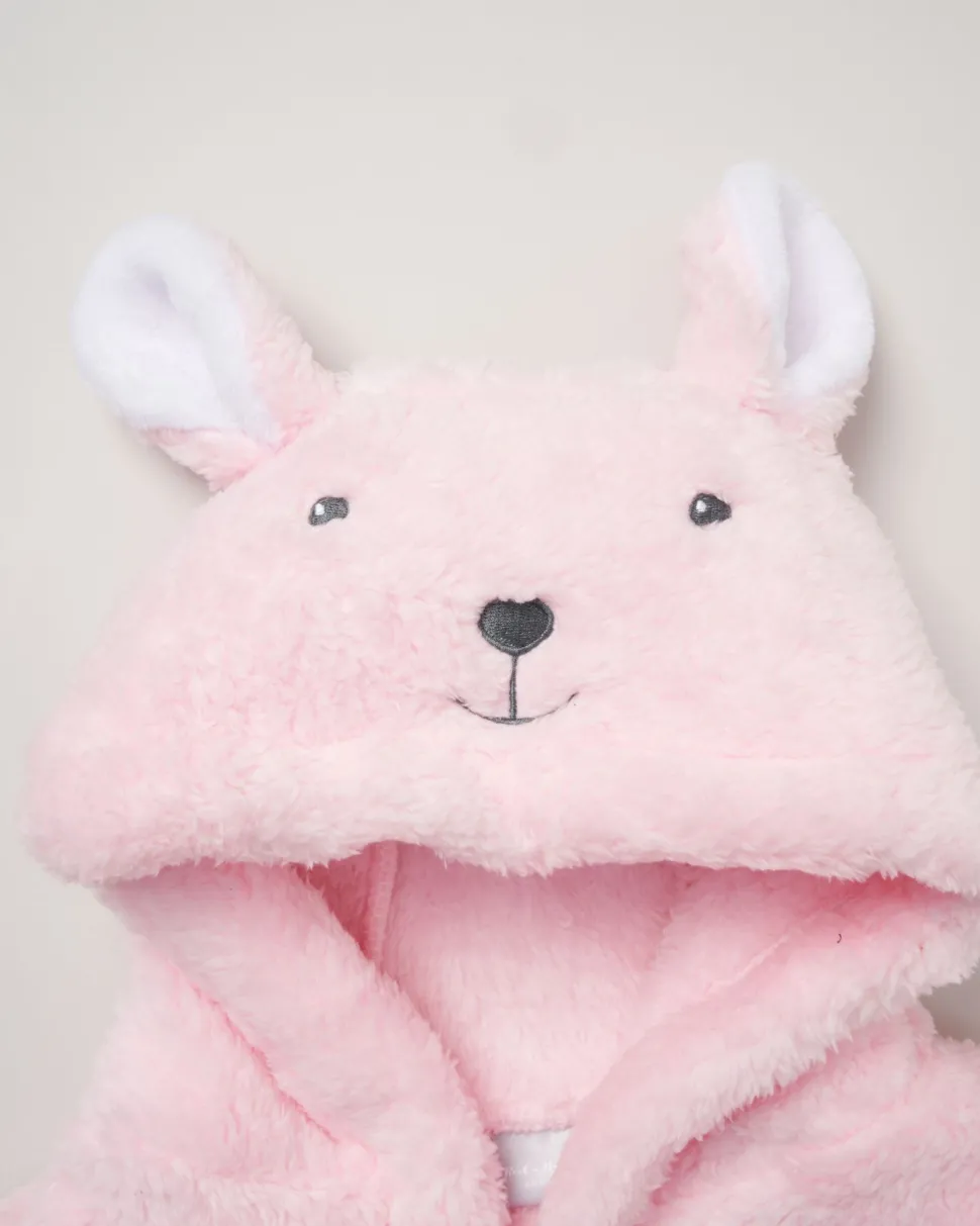 Pink Baby Bunny Dressing Gown with Toy