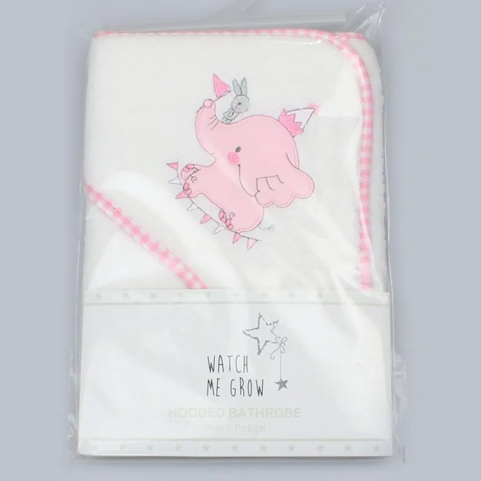 Pink Elephant Hooded Baby Towel