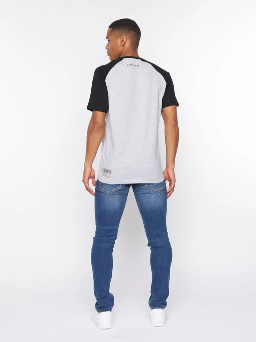 Plotmar T-Shirt Black/Light Grey Marl by Crosshatch