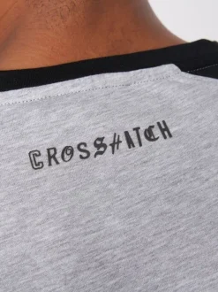 Plotmar T-Shirt Black/Light Grey Marl by Crosshatch