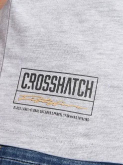 Plotmar T-Shirt Black/Light Grey Marl by Crosshatch