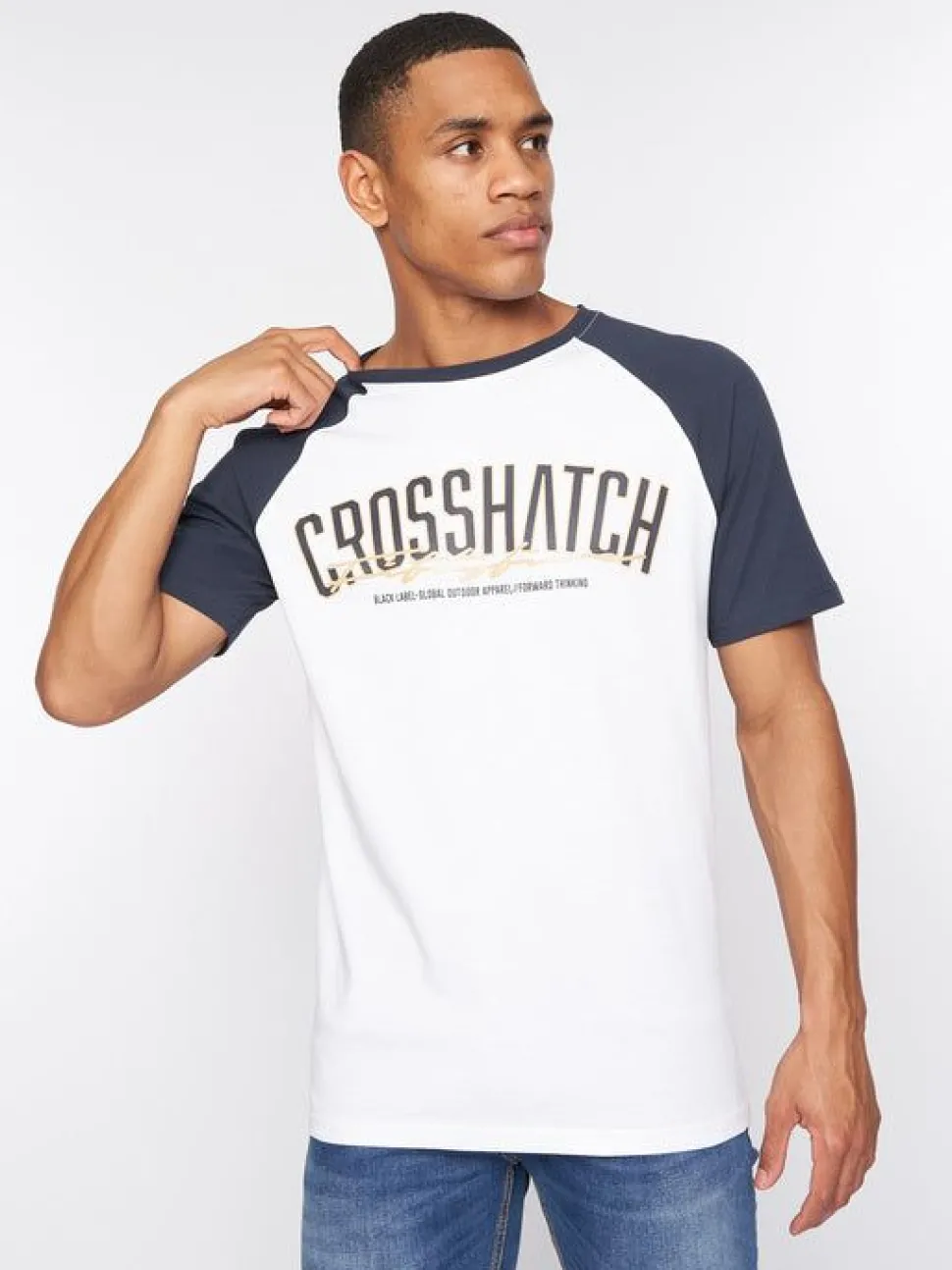 Plotmar T-Shirt Navy/White by Crosshatch