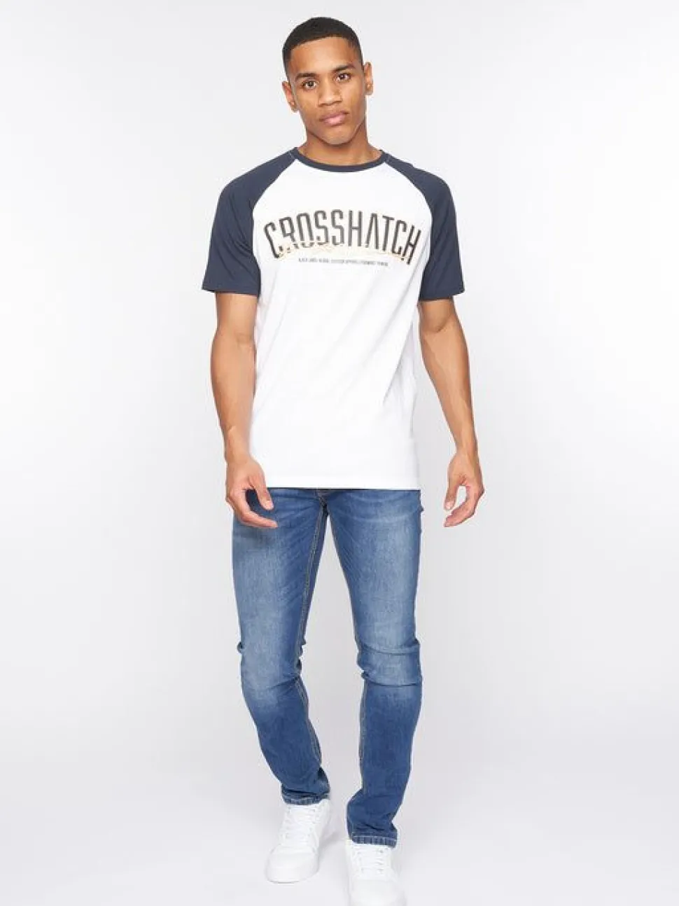 Plotmar T-Shirt Navy/White by Crosshatch