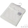 Plush White Star Blanket with Pom Trim