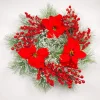 Poinsettia & Berry Wreath Christmas Decoration