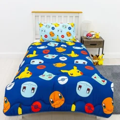 Pokemon Badges Coverless Blanket/Duvet Set Single