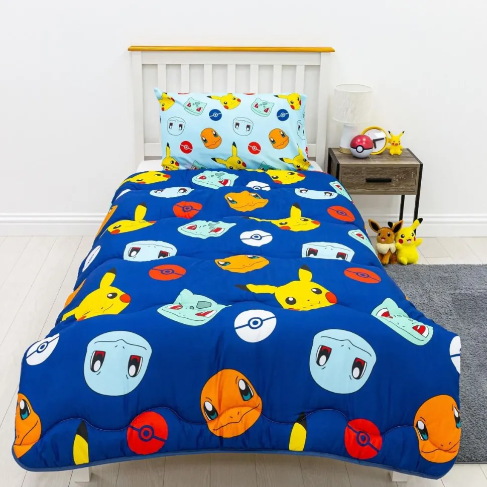 Pokemon Badges Coverless Blanket/Duvet Set Single