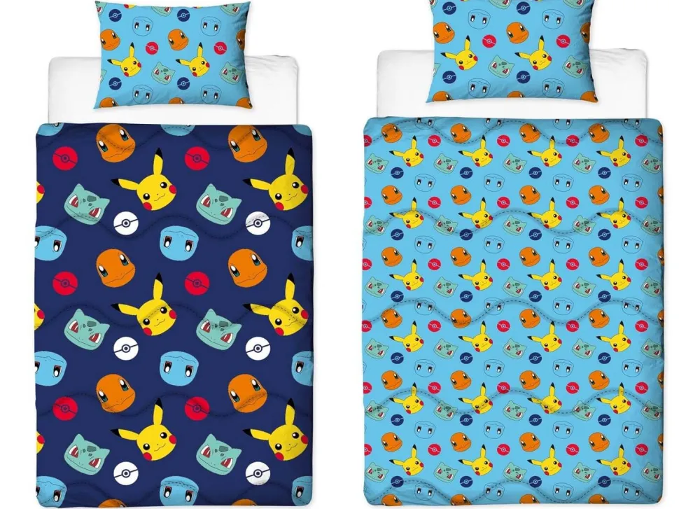 Pokemon Badges Coverless Blanket/Duvet Set Single