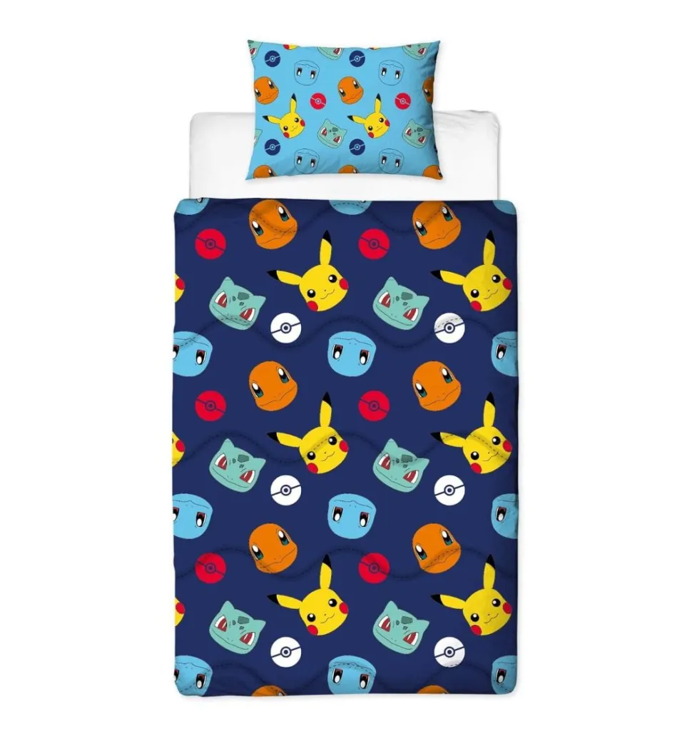 Pokemon Badges Coverless Blanket/Duvet Set Single