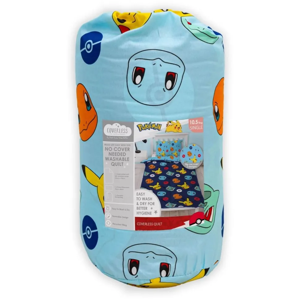 Pokemon Badges Coverless Blanket/Duvet Set Single