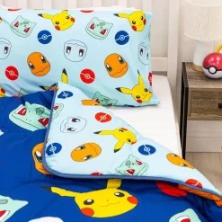 Pokemon Badges Coverless Blanket/Duvet Set Single