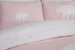 Polar Bear Blush Brushed Cotton Duvet Cover Set