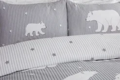 Polar Bear Grey Brushed Cotton Duvet Cover Set