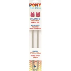 Pony Children's Aluminium Single Pointed Needles - 18cm