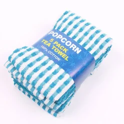 Popcorn Tea Towels Blue 5 Pack