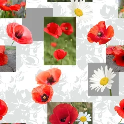 Poppy Oil Cloth Tablecloth B150 - Price by the Metre