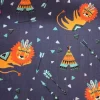 Printed Polycotton Fabric Sleeping Lions Denim