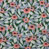 Printed Polycotton Fabric Blue Leaf Bottle