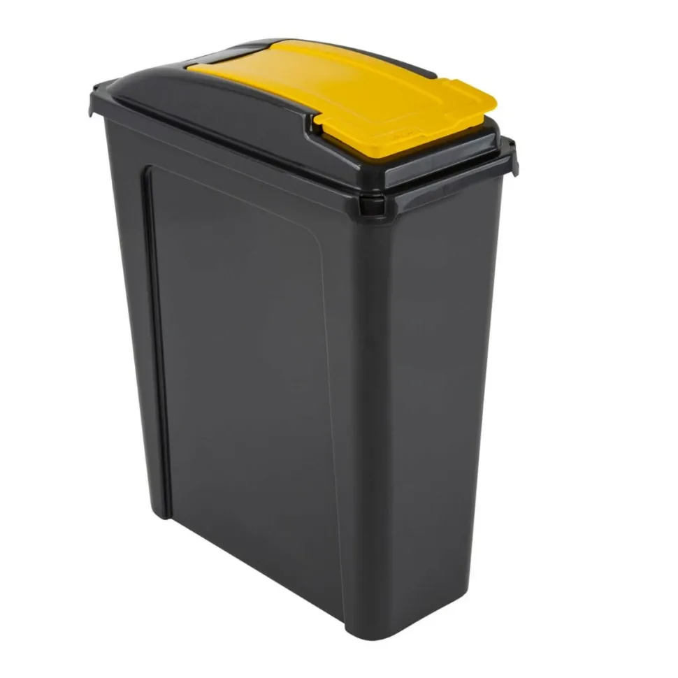 Recycle It 25 Litre Slimline Bin Graphite & Yellow