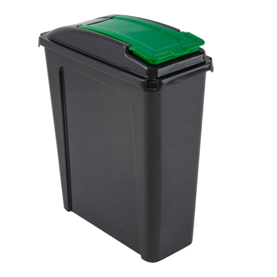 Recycle It 25 Litre Slimline Bin Graphite & Green