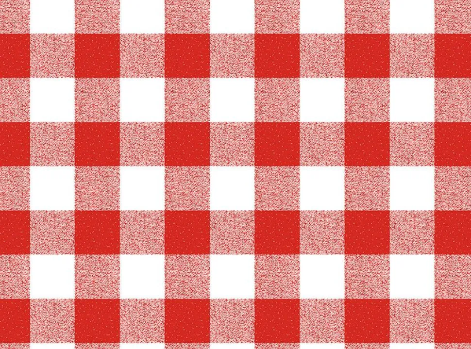 Red Check Oil Cloth 107-1 - Price by the metre
