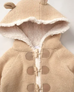 Rock-A-Bye Baby Boutique 100% Cotton True Knit Cardigan- Natural
