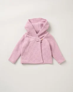 Rock-A-Bye Baby Boutique Double Knit Hooded Wrap Cardigan - Pink