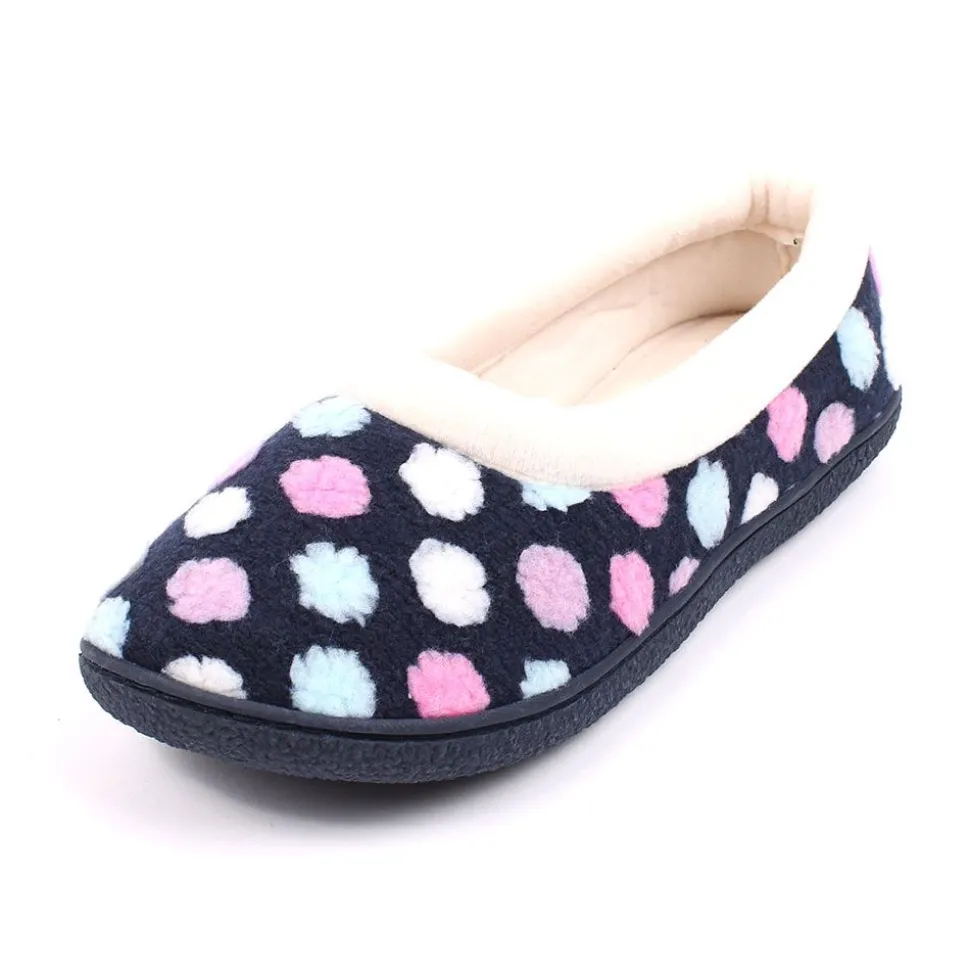 Sadie Women's Comfort Walk Slippers Polka Navy