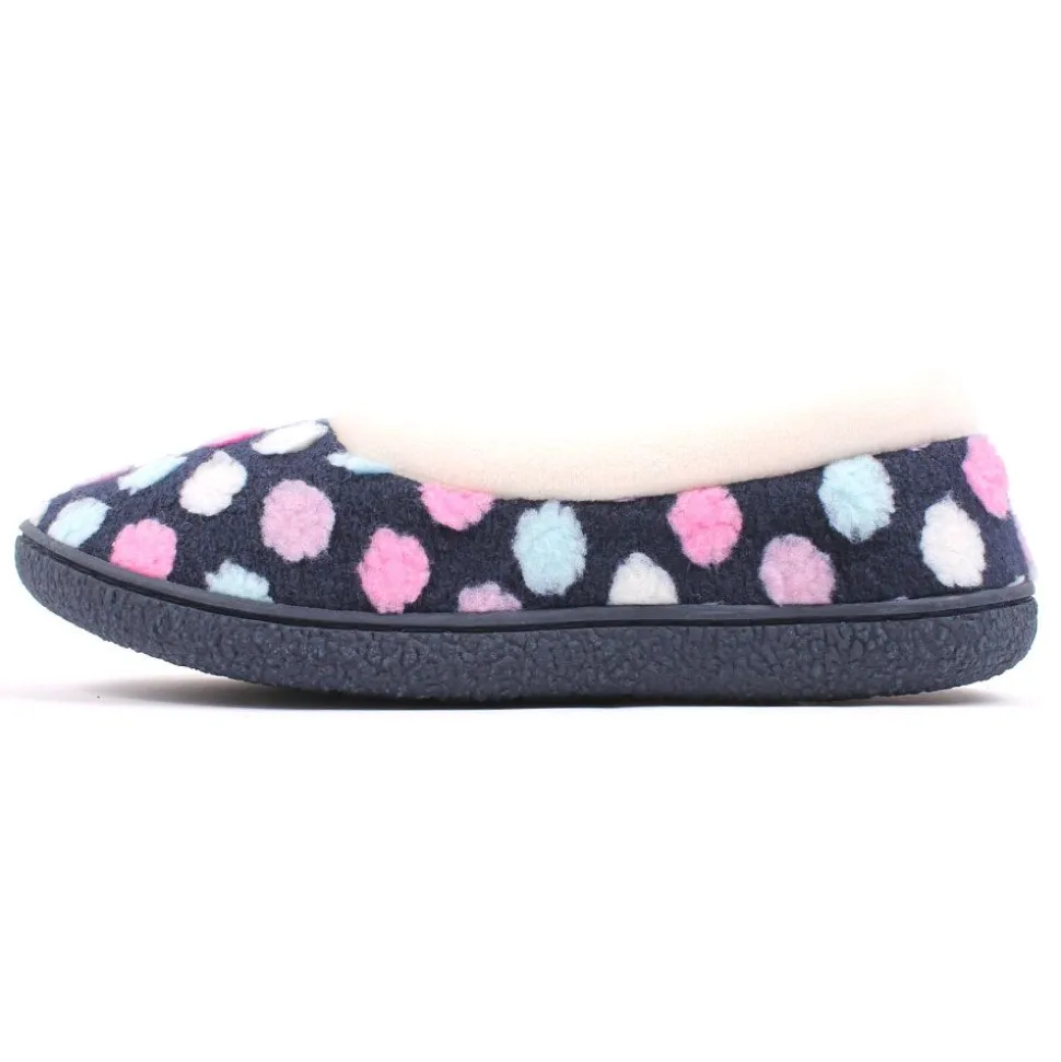 Sadie Women's Comfort Walk Slippers Polka Navy