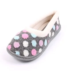 Sadie Women's Comfort Walk Slippers Polka Grey