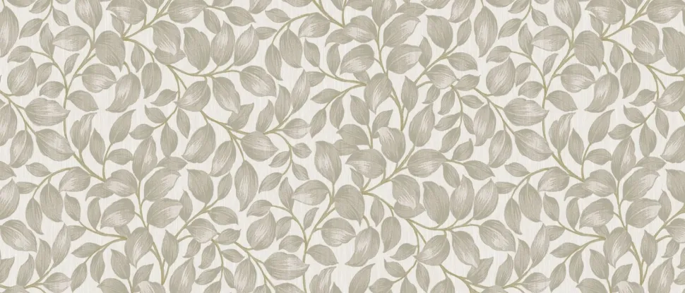Sage Green Leaves Oil Cloth Tablecloth - Price by the Metre